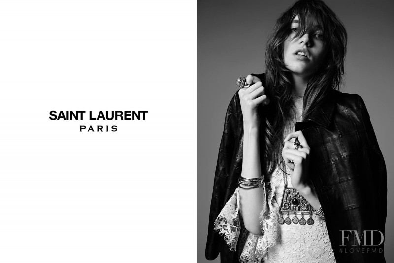 Grace Hartzel featured in  the Saint Laurent Psych Rock Collection advertisement for Autumn/Winter 2014