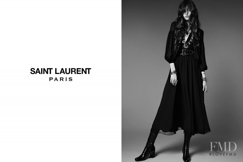 Grace Hartzel featured in  the Saint Laurent Psych Rock Collection advertisement for Autumn/Winter 2014