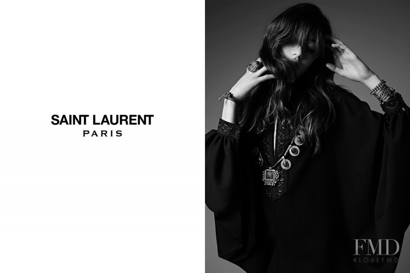 Grace Hartzel featured in  the Saint Laurent Psych Rock Collection advertisement for Autumn/Winter 2014
