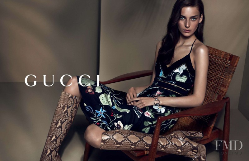 Julia Bergshoeff featured in  the Gucci advertisement for Resort 2015