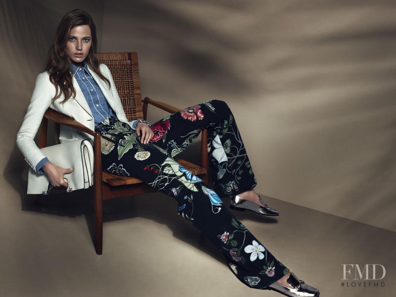 Julia Banas featured in  the Gucci advertisement for Resort 2015