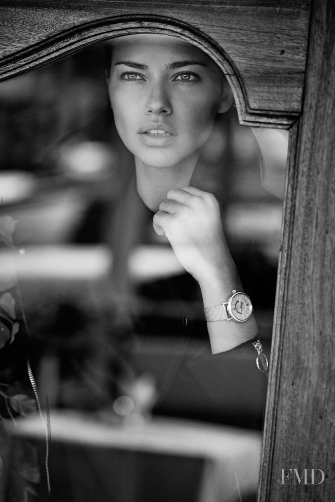 Adriana Lima featured in  the IWC A Sparkle to the Wrist catalogue for Autumn/Winter 2014