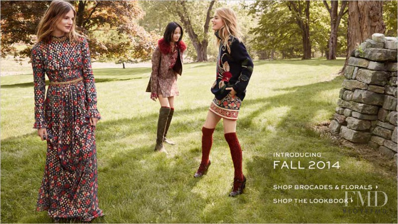 Camille Rowe featured in  the Tory Burch advertisement for Autumn/Winter 2014