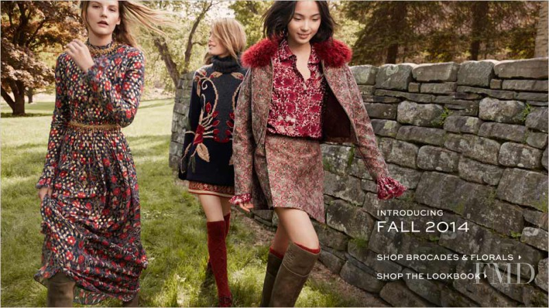 Camille Rowe featured in  the Tory Burch advertisement for Autumn/Winter 2014