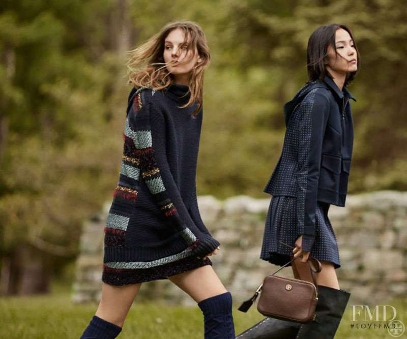 Sara Blomqvist featured in  the Tory Burch advertisement for Autumn/Winter 2014