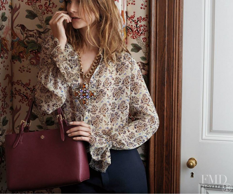 Sara Blomqvist featured in  the Tory Burch advertisement for Autumn/Winter 2014