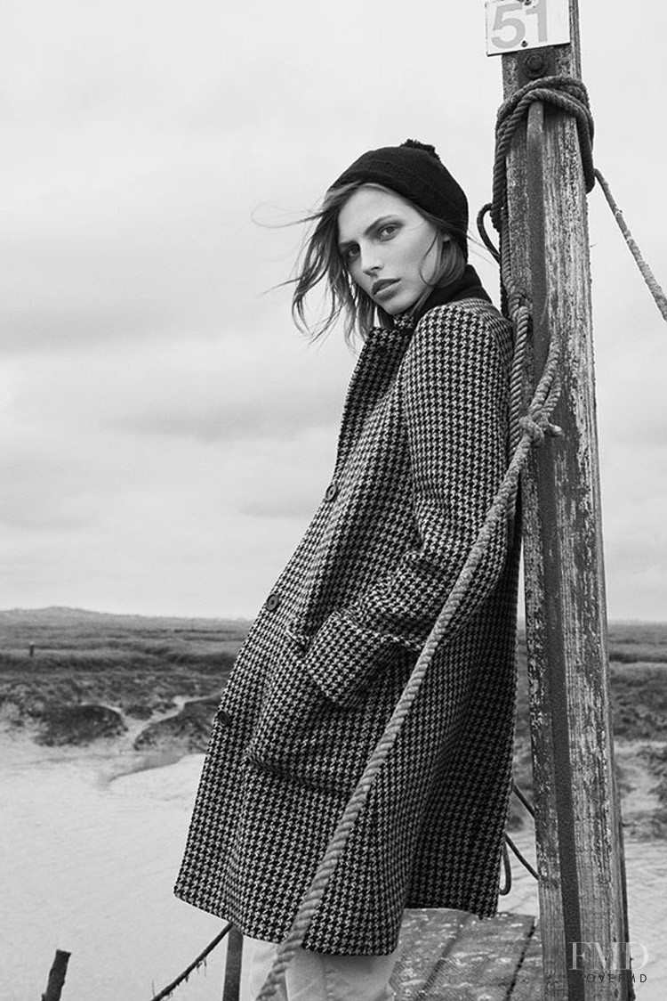 Karlina Caune featured in  the Margaret Howell advertisement for Autumn/Winter 2014