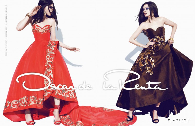 Diana Moldovan featured in  the Oscar de la Renta advertisement for Autumn/Winter 2014