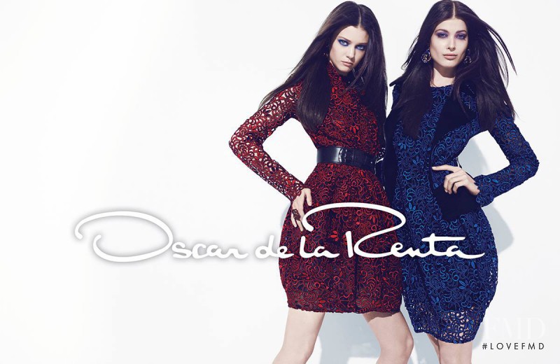 Diana Moldovan featured in  the Oscar de la Renta advertisement for Autumn/Winter 2014