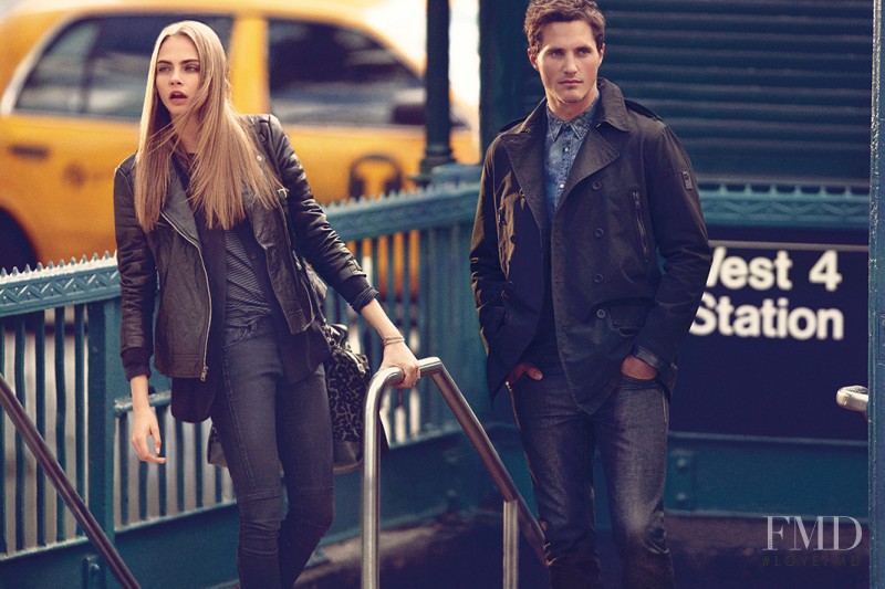 Cara Delevingne featured in  the DKNY Jeans advertisement for Autumn/Winter 2013