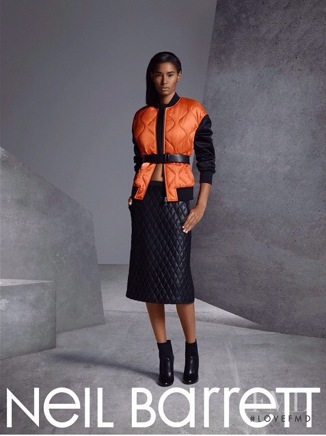 Ysaunny Brito featured in  the Neil Barrett advertisement for Autumn/Winter 2014