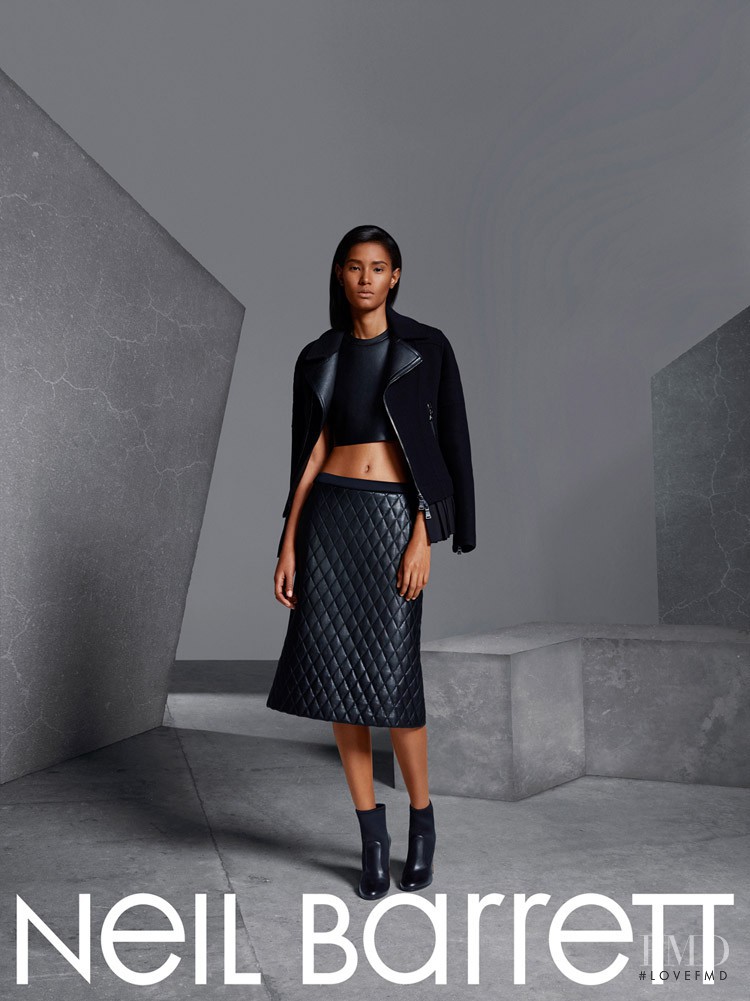 Ysaunny Brito featured in  the Neil Barrett advertisement for Autumn/Winter 2014