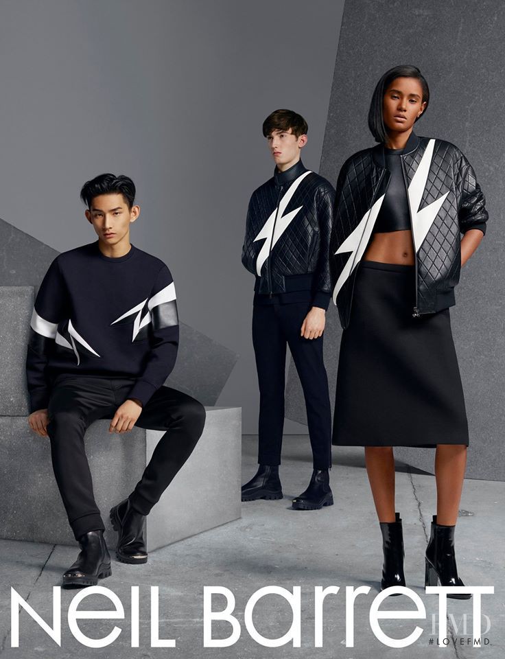 Ysaunny Brito featured in  the Neil Barrett advertisement for Autumn/Winter 2014