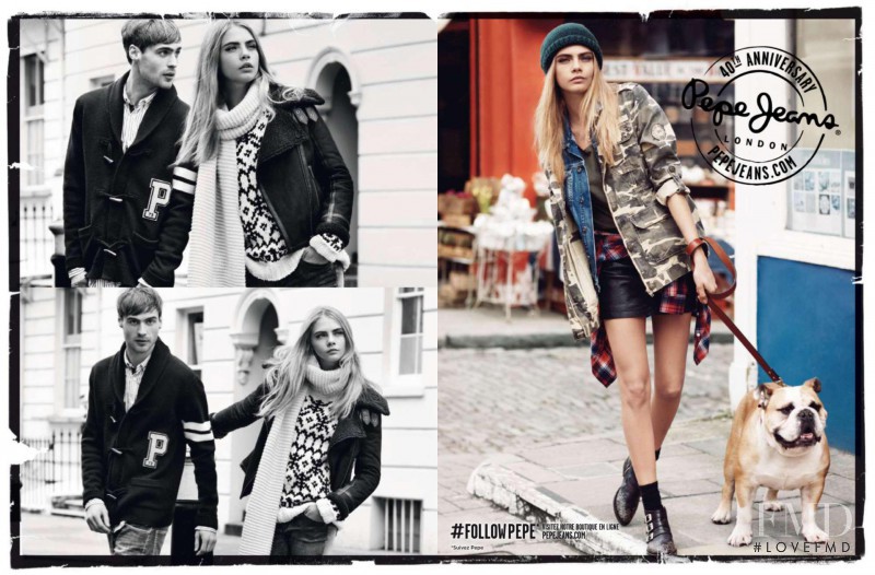 Cara Delevingne featured in  the Pepe Jeans London advertisement for Autumn/Winter 2013