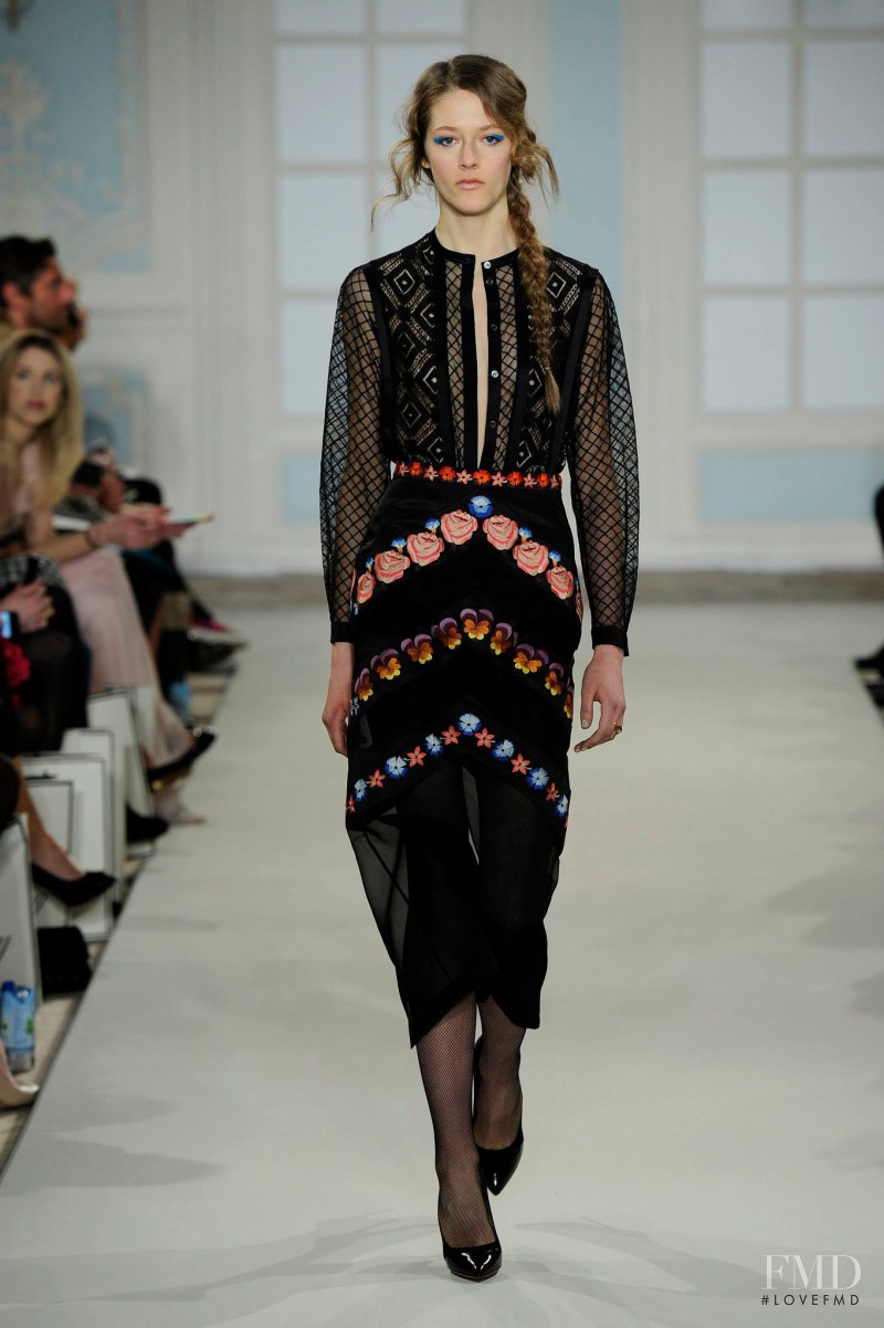 Logan Patterson featured in  the Temperley London fashion show for Autumn/Winter 2014