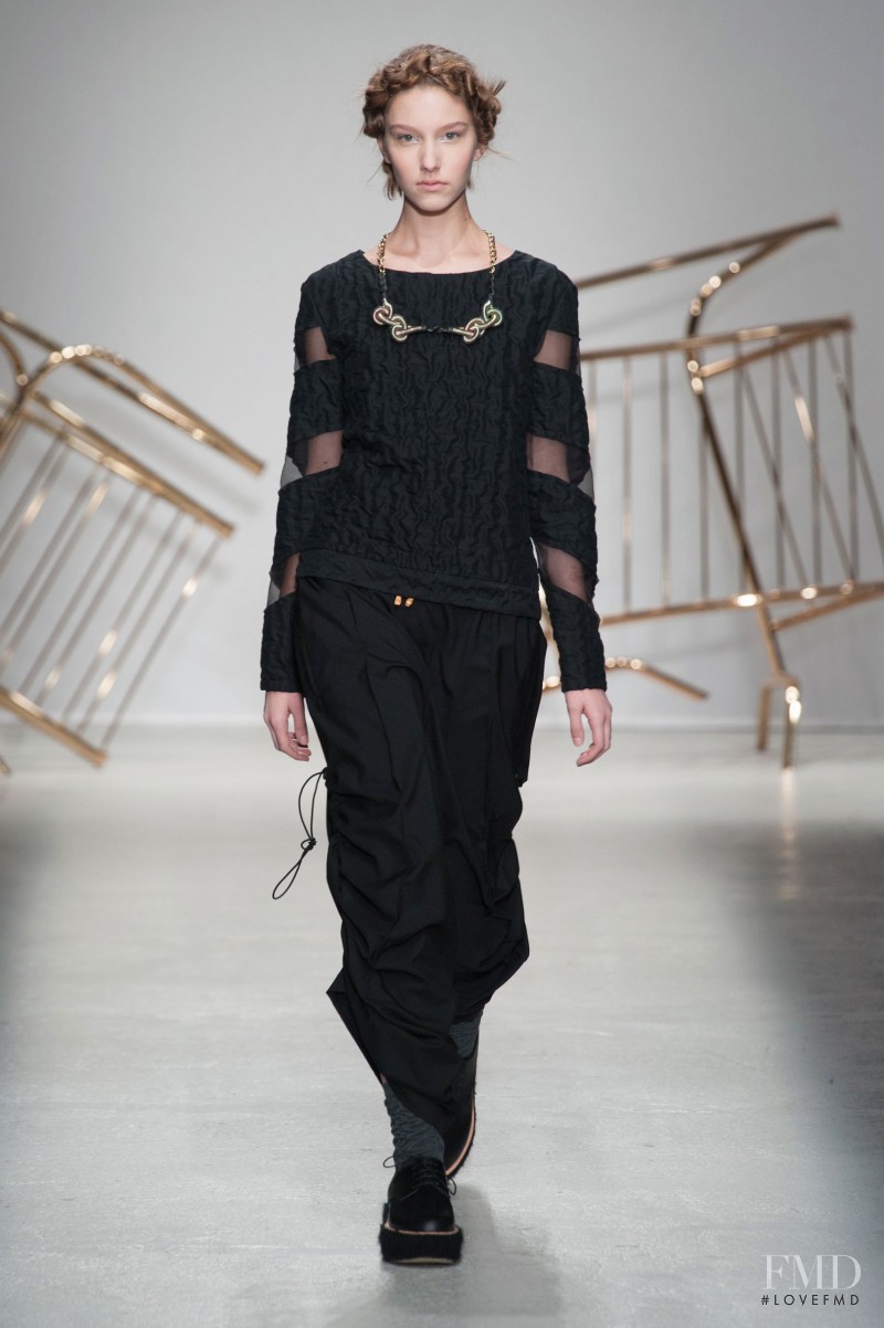 Sarah Harper featured in  the Julien David fashion show for Autumn/Winter 2014