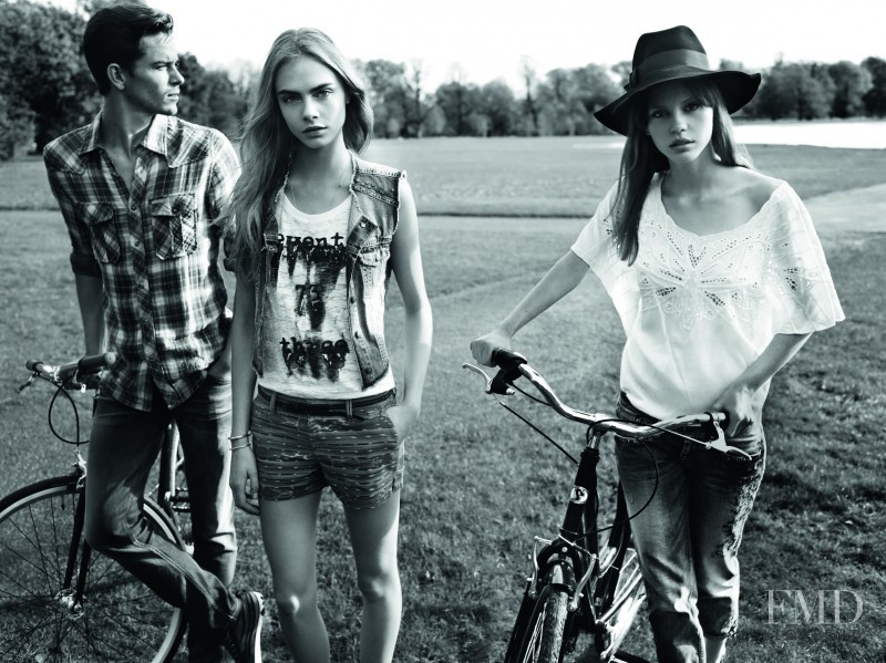 Cara Delevingne featured in  the Pepe Jeans London advertisement for Spring/Summer 2013