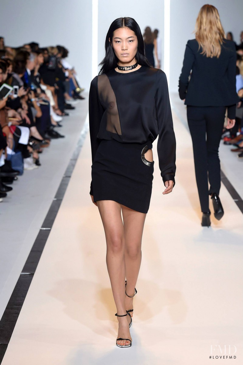 Chiharu Okunugi featured in  the Mugler fashion show for Spring/Summer 2015
