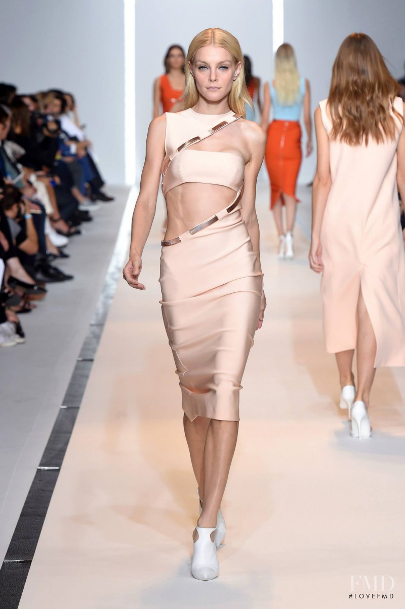 Jessica Stam featured in  the Mugler fashion show for Spring/Summer 2015