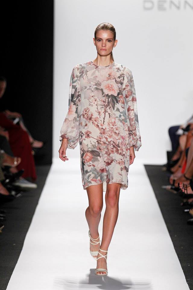 Emily Astrup featured in  the Dennis Basso fashion show for Spring/Summer 2015