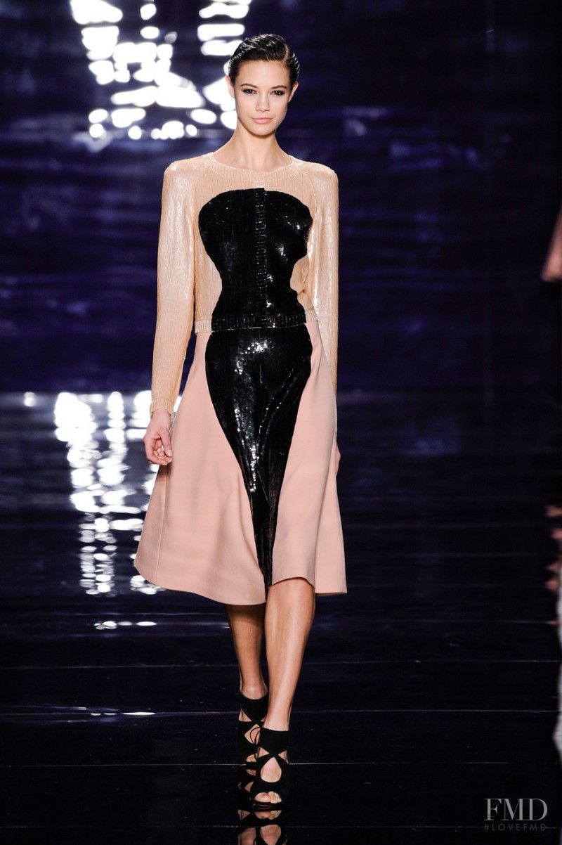 Anja Leuenberger featured in  the Reem Acra fashion show for Autumn/Winter 2014