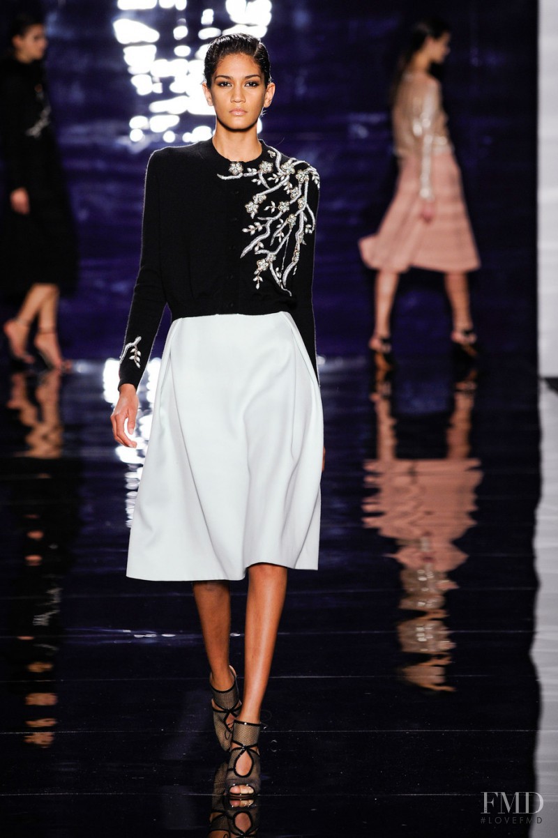 Hadassa Lima featured in  the Reem Acra fashion show for Autumn/Winter 2014