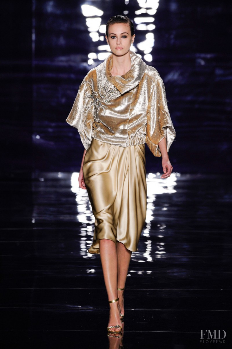 Sarah English featured in  the Reem Acra fashion show for Autumn/Winter 2014