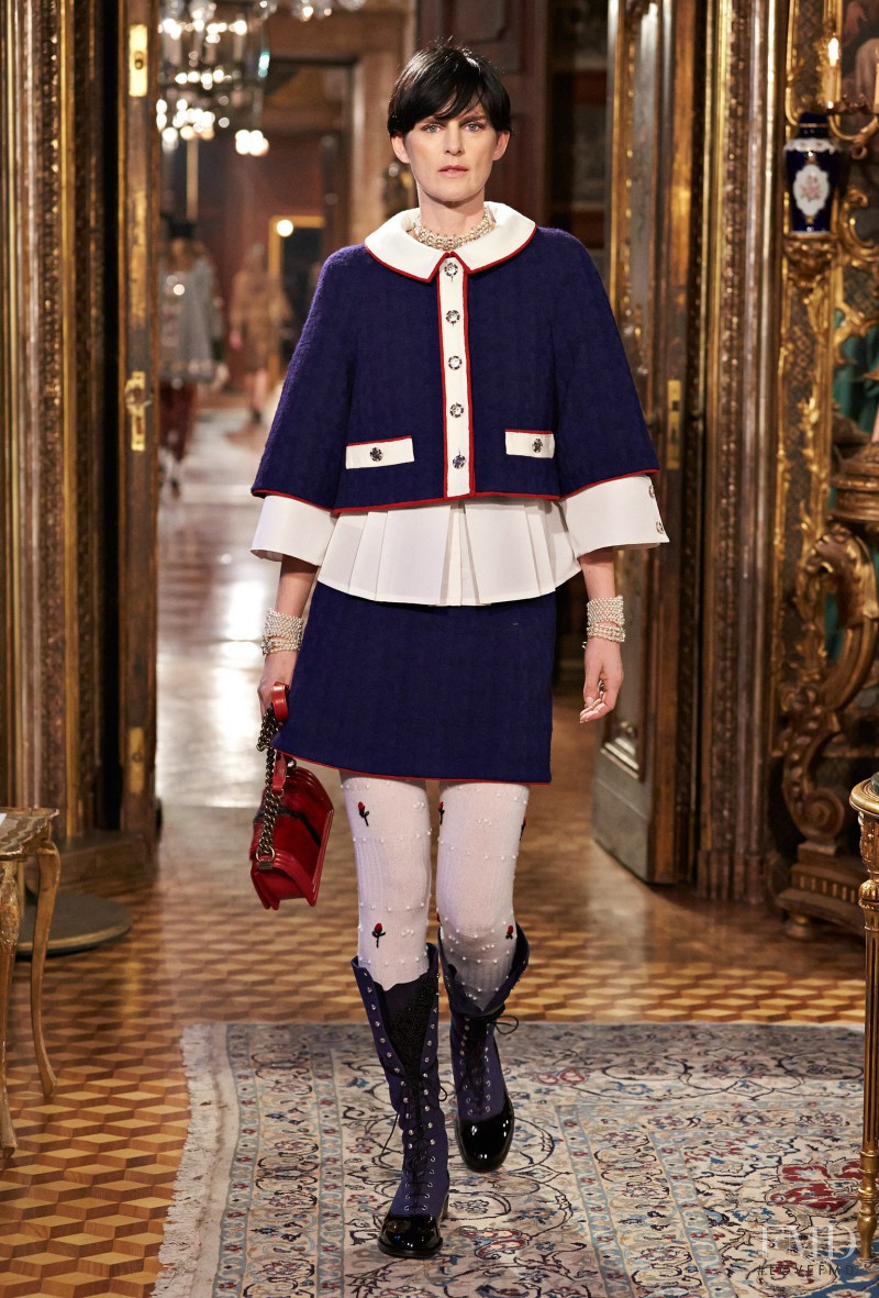 Stella Tennant featured in  the Chanel fashion show for Pre-Fall 2015