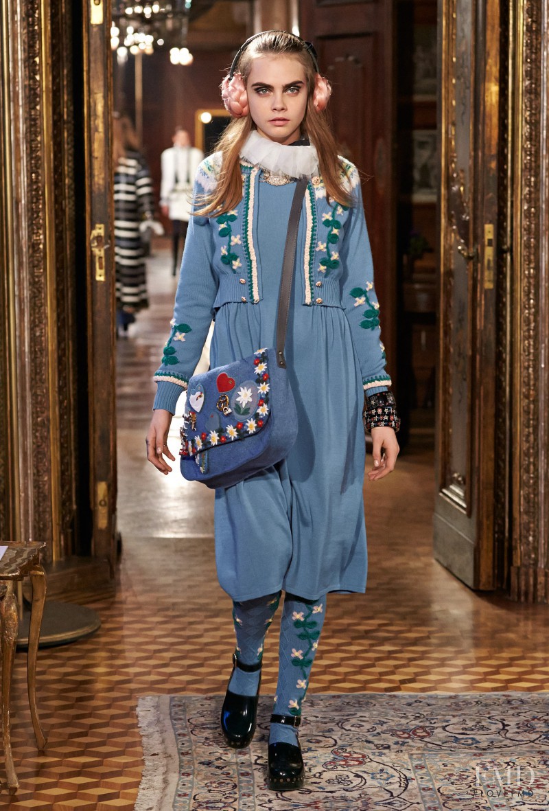 Cara Delevingne featured in  the Chanel fashion show for Pre-Fall 2015