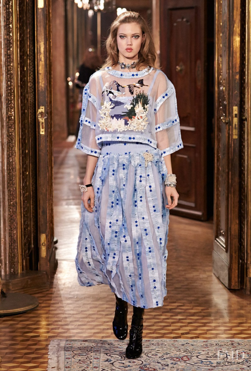 Lindsey Wixson featured in  the Chanel fashion show for Pre-Fall 2015