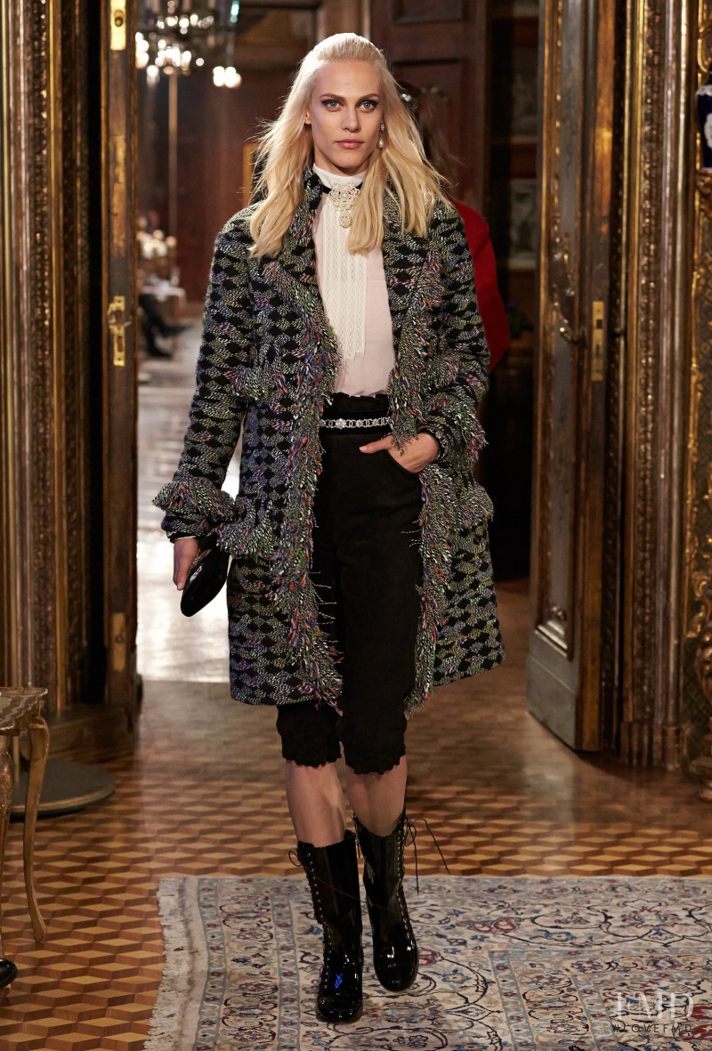 Aymeline Valade featured in  the Chanel fashion show for Pre-Fall 2015