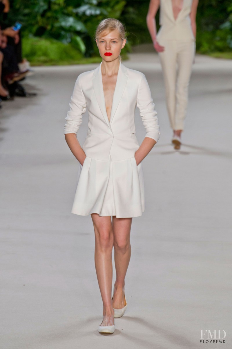 Amanda Nimmo featured in  the Akris fashion show for Spring/Summer 2013