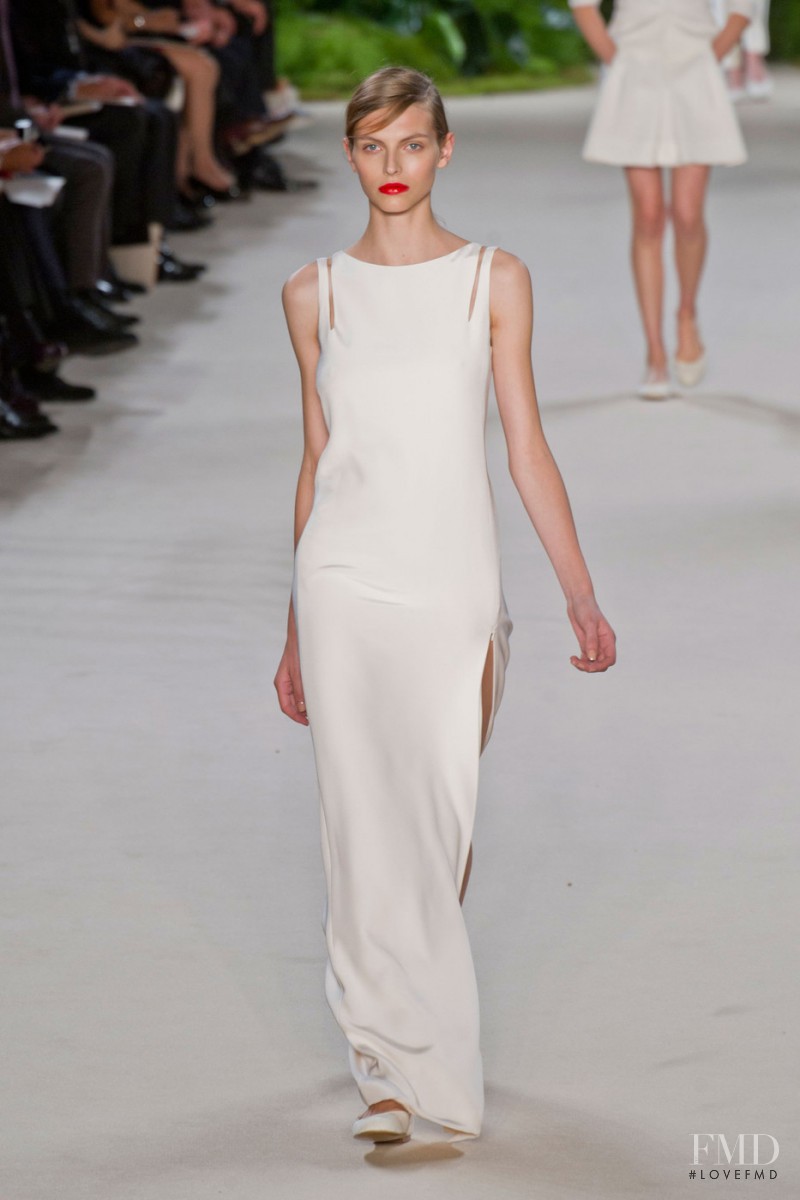 Karlina Caune featured in  the Akris fashion show for Spring/Summer 2013