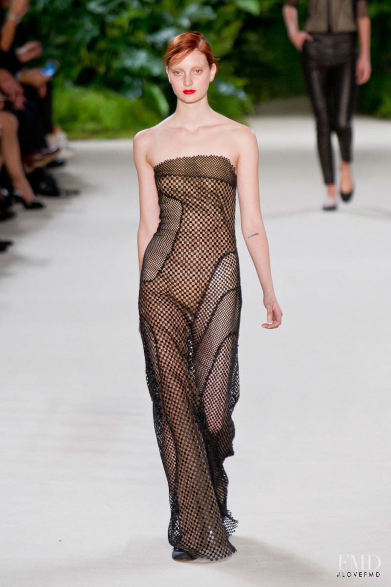 Codie Young featured in  the Akris fashion show for Spring/Summer 2013