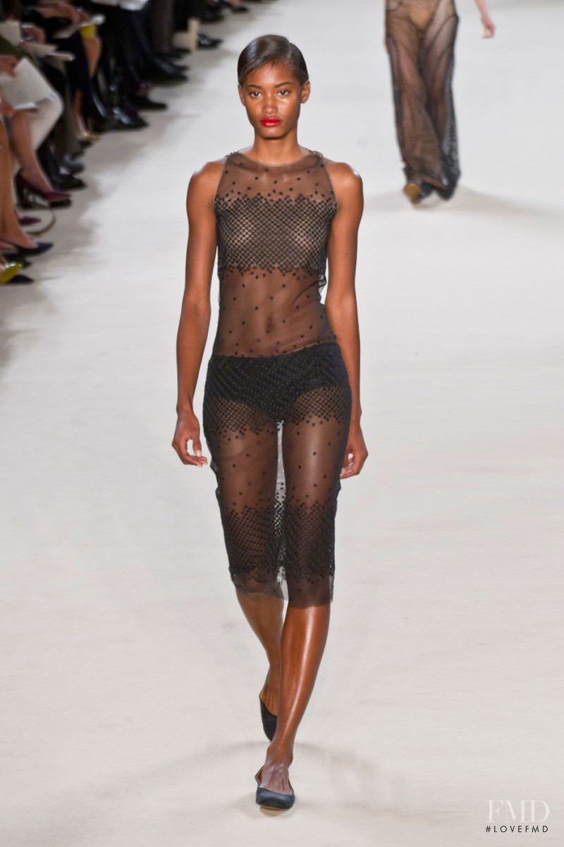 Melodie Monrose featured in  the Akris fashion show for Spring/Summer 2013