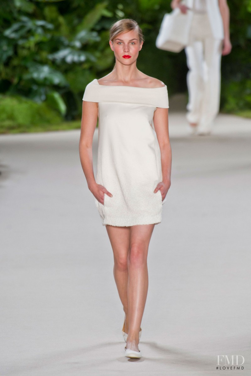 Julija Steponaviciute featured in  the Akris fashion show for Spring/Summer 2013