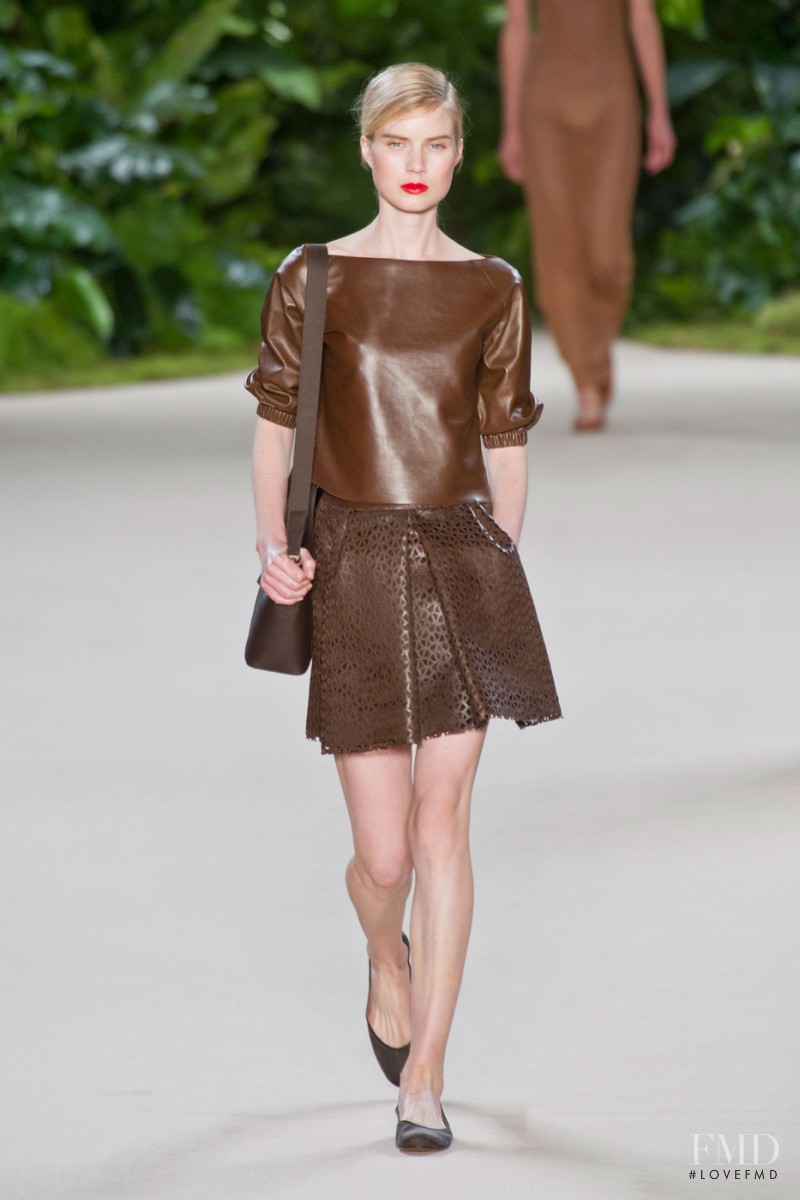 Elsa Sylvan featured in  the Akris fashion show for Spring/Summer 2013