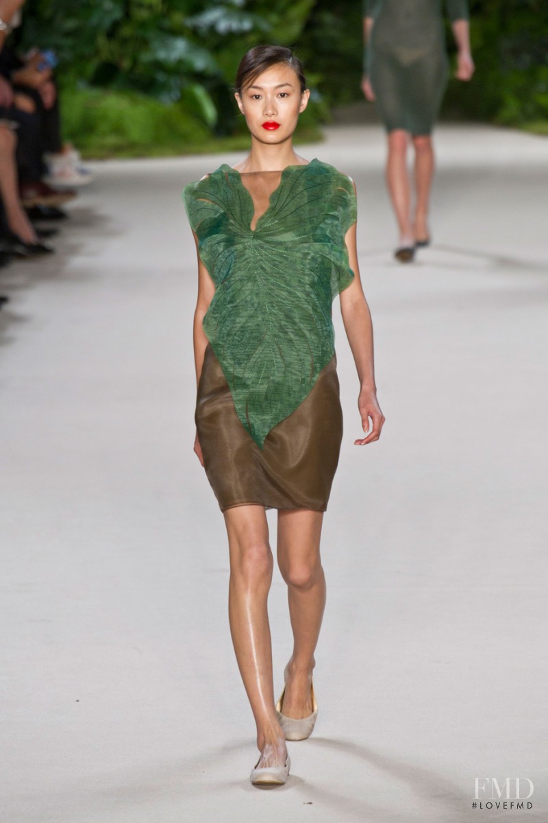 Shu Pei featured in  the Akris fashion show for Spring/Summer 2013