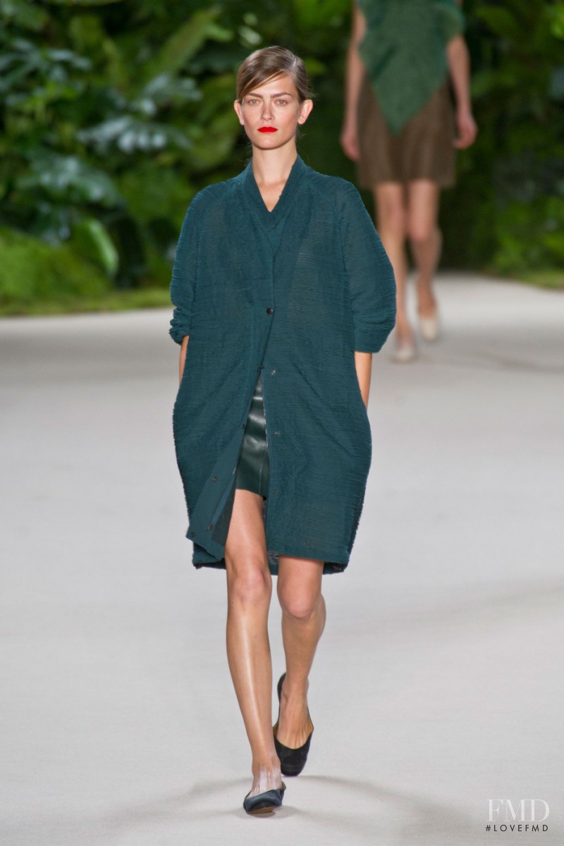Marlena Szoka featured in  the Akris fashion show for Spring/Summer 2013