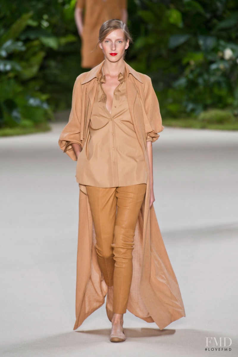 Iris Egbers featured in  the Akris fashion show for Spring/Summer 2013