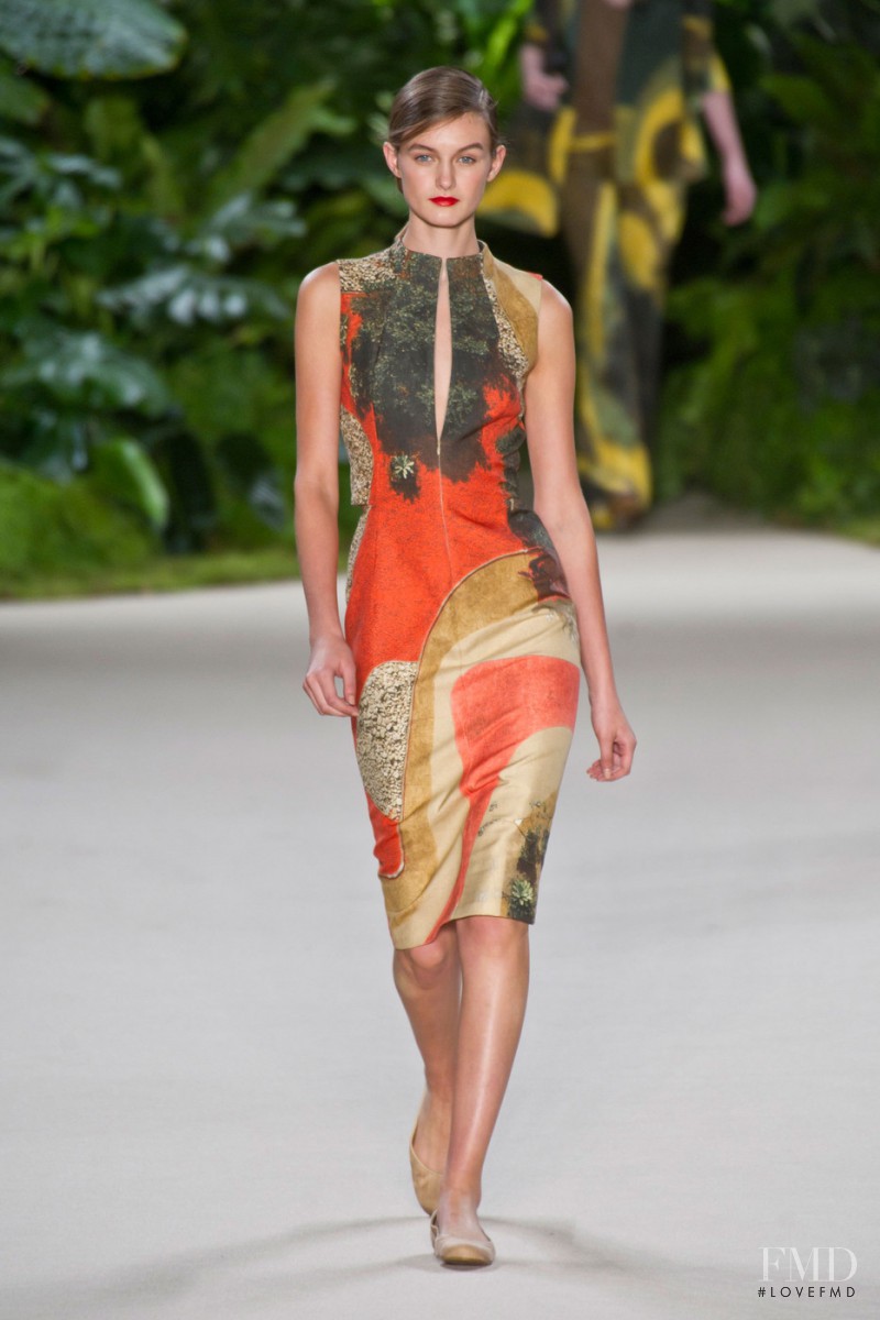 Andie Arthur featured in  the Akris fashion show for Spring/Summer 2013