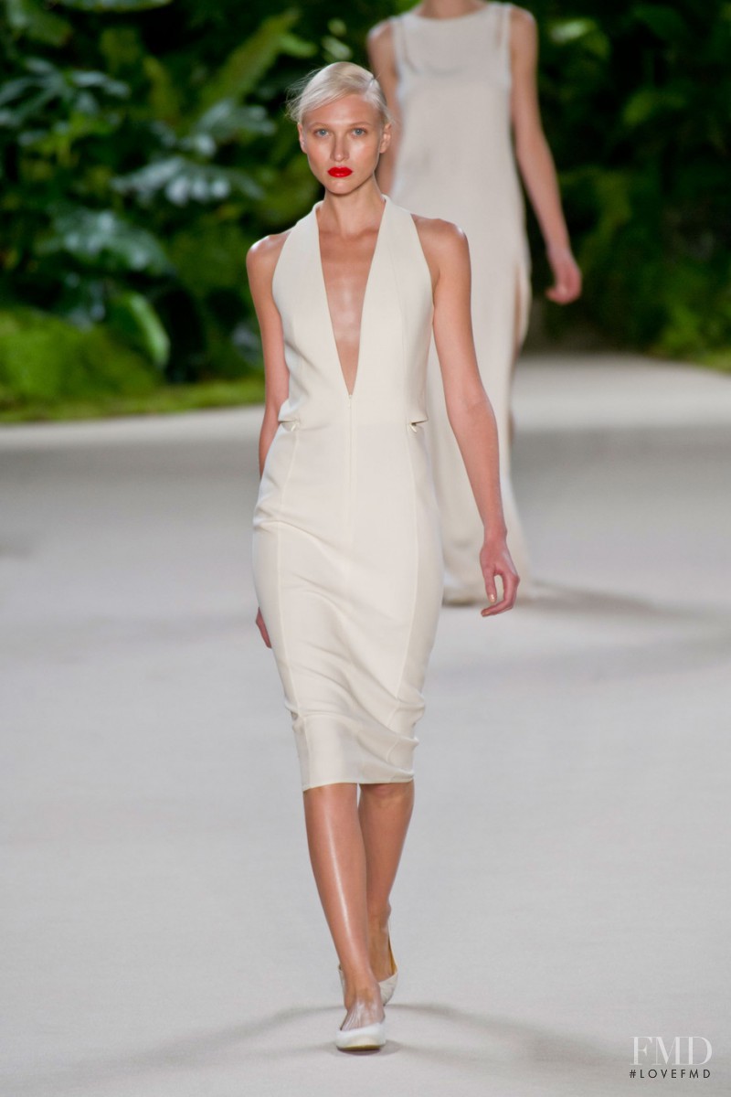 Yulia Lobova featured in  the Akris fashion show for Spring/Summer 2013