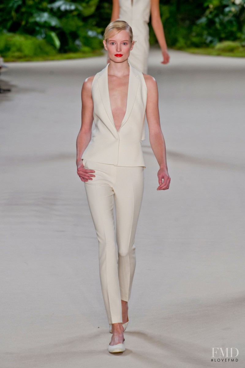 Maud Welzen featured in  the Akris fashion show for Spring/Summer 2013