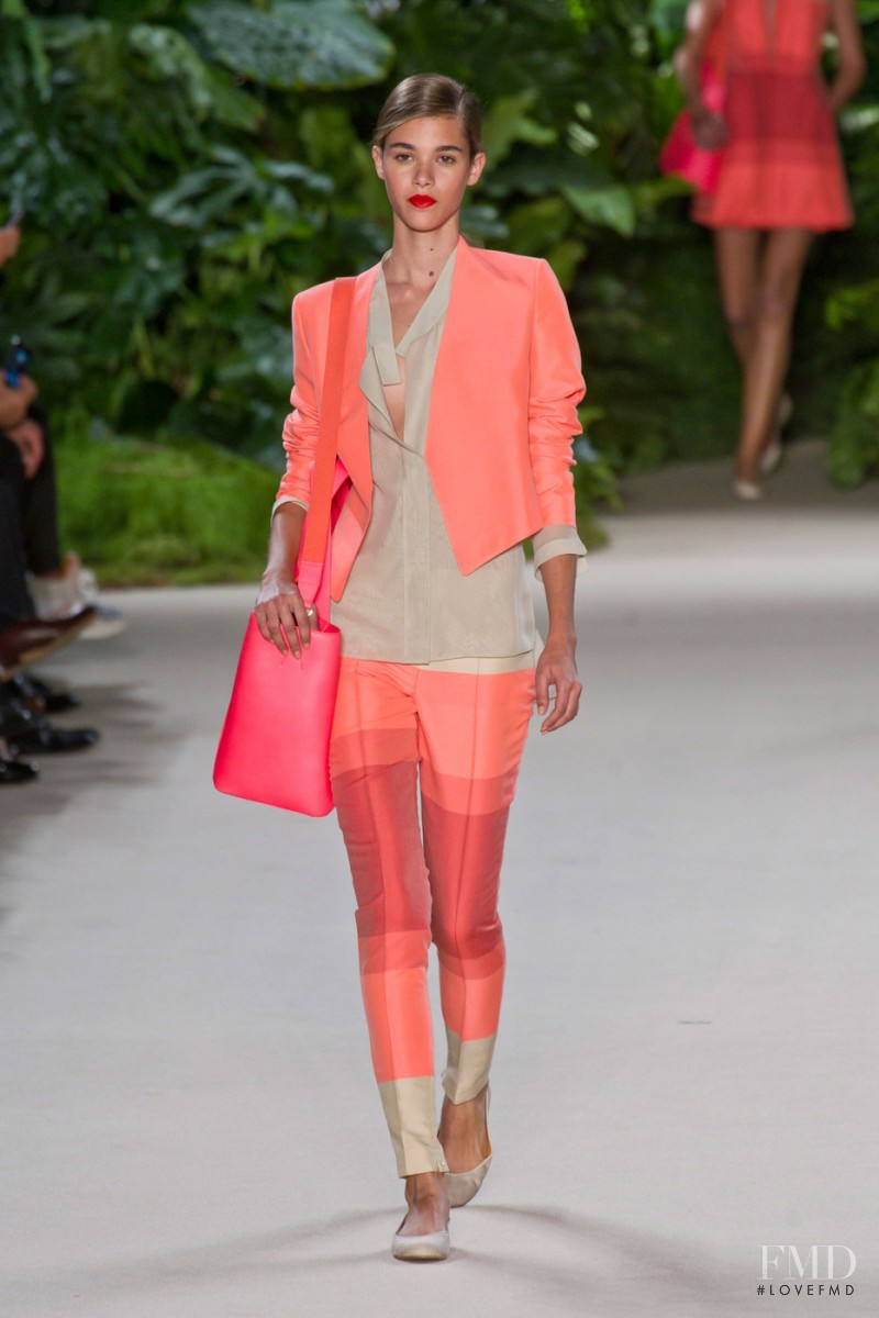 Pauline Hoarau featured in  the Akris fashion show for Spring/Summer 2013