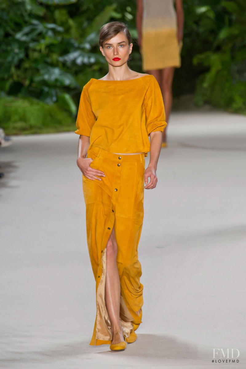 Andreea Diaconu featured in  the Akris fashion show for Spring/Summer 2013