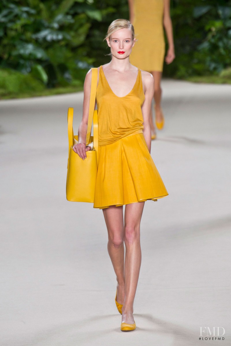 Maud Welzen featured in  the Akris fashion show for Spring/Summer 2013