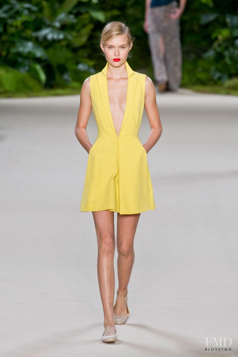 Josephine Skriver featured in  the Akris fashion show for Spring/Summer 2013