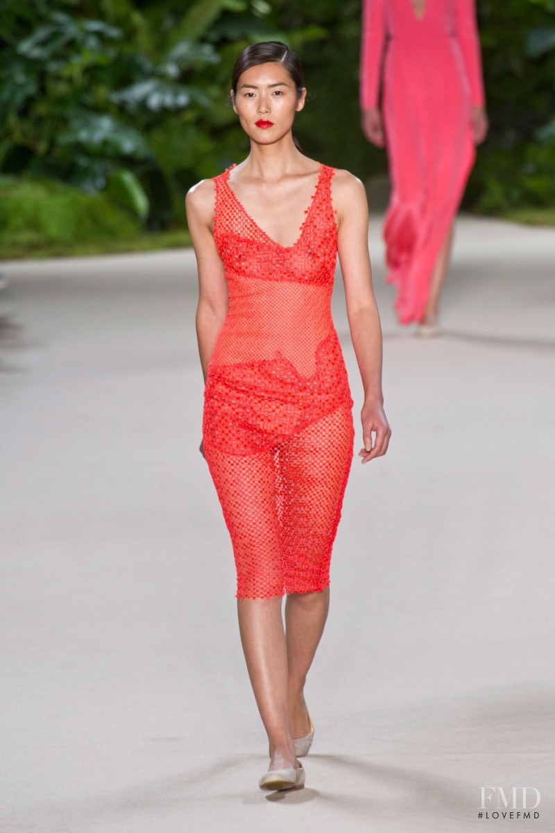 Liu Wen featured in  the Akris fashion show for Spring/Summer 2013