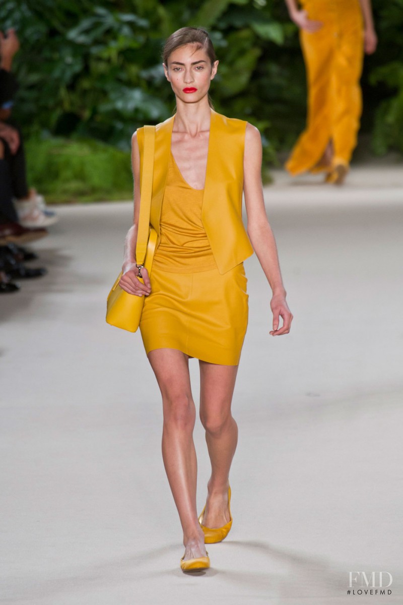 Marine Deleeuw featured in  the Akris fashion show for Spring/Summer 2013