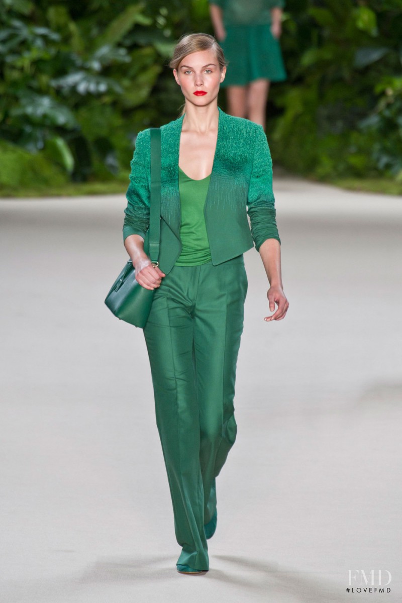 Julija Steponaviciute featured in  the Akris fashion show for Spring/Summer 2013